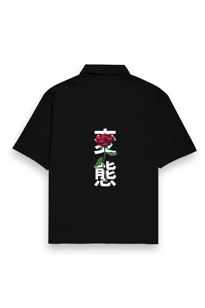 Elegance in Bloom - Kanji Rose Polo