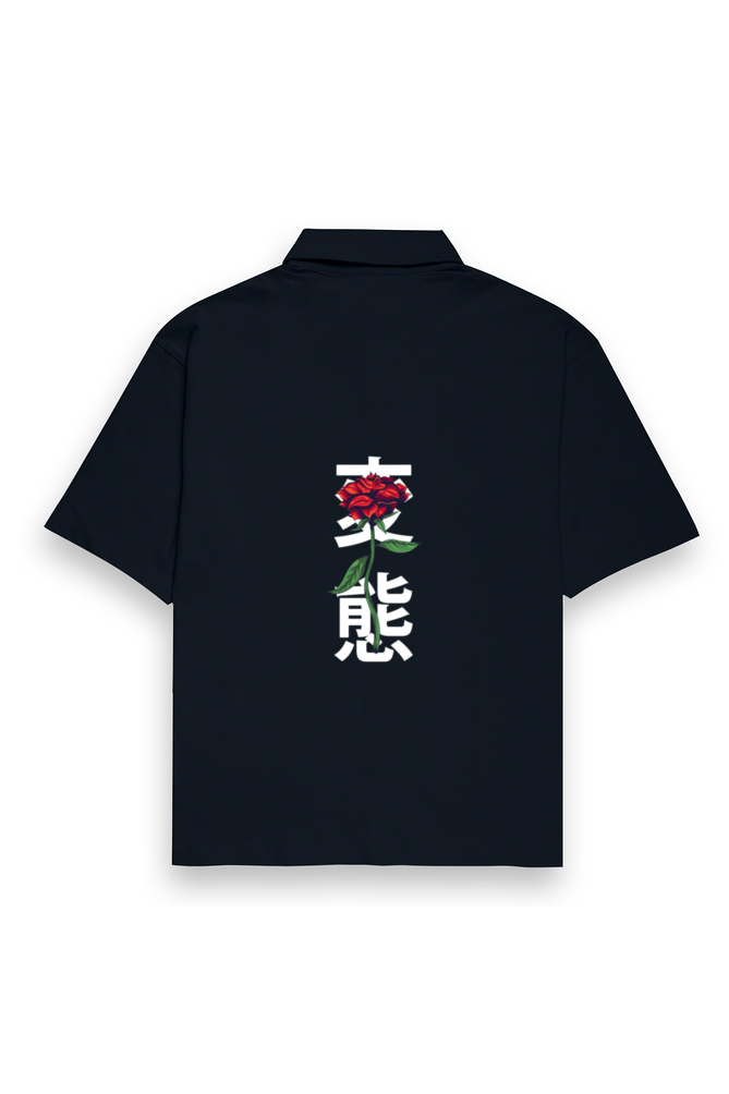 Elegance in Bloom - Kanji Rose Polo