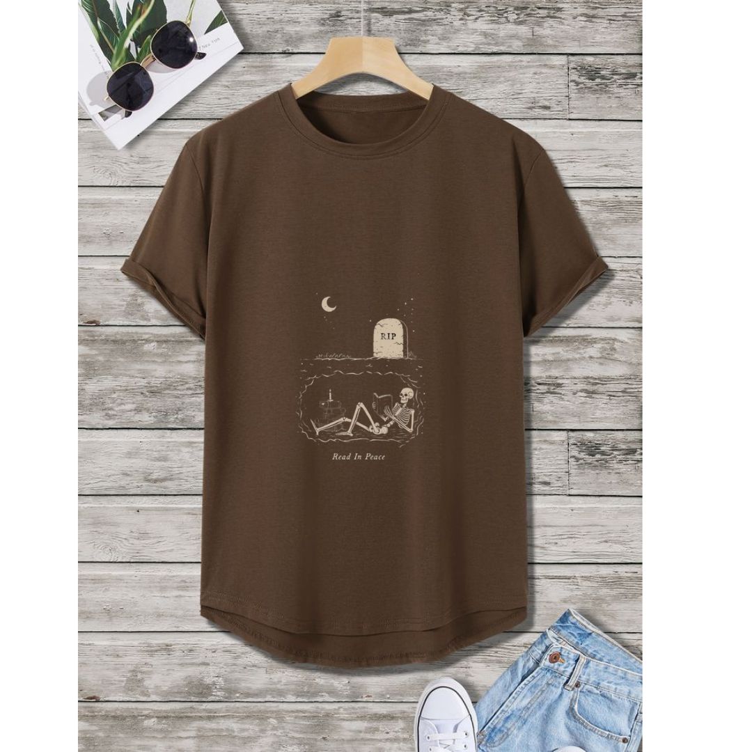 Midnight Vibes: Relaxed Skeleton Graphic Te